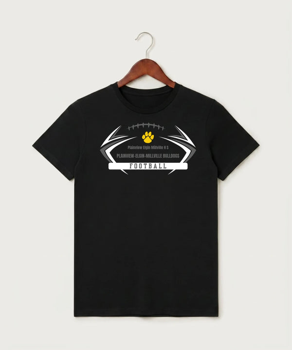 Plainview Elgin Millville H S Football (Boys) - Black T-Shirt - Full Front
