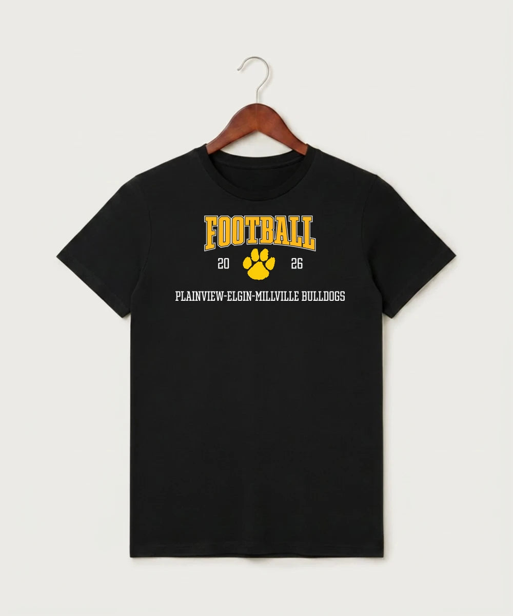 Plainview Elgin Millville H S Football (Boys) - Black T-Shirt - Full Front