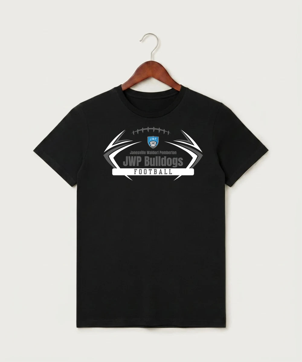 Janesville Waldorf Pemberton Football (Boys) - Black T-Shirt - Full Front