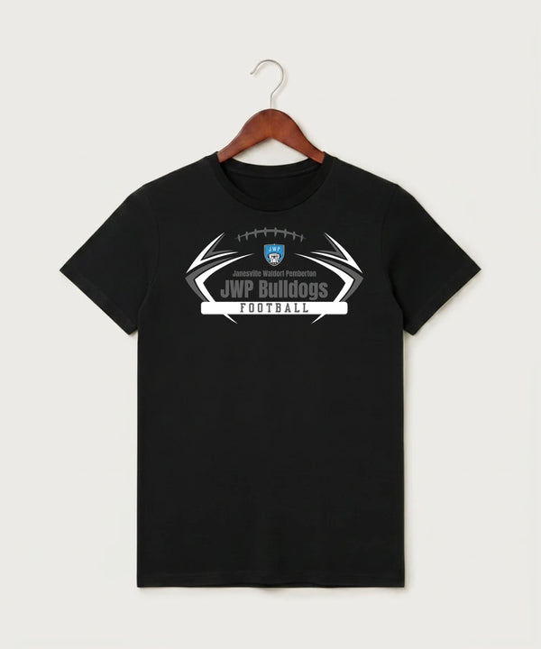 Janesville Waldorf Pemberton Football (Boys) - Black T-Shirt - Full Front