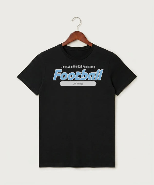 Janesville Waldorf Pemberton Football (Boys) - Black T-Shirt - Full Front