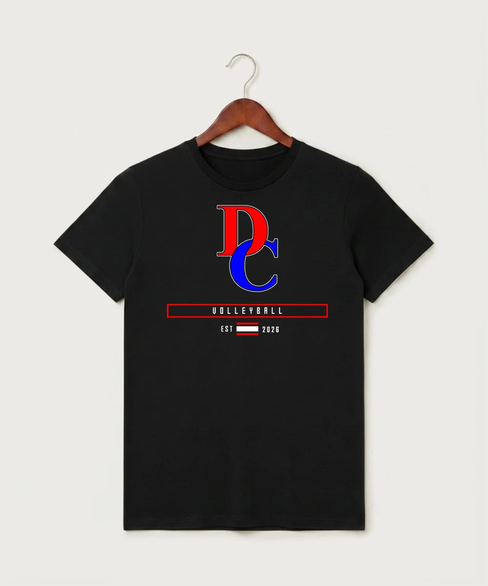 Davenport Central High School Volleyball (Girls) - Black T-Shirt - Full Front