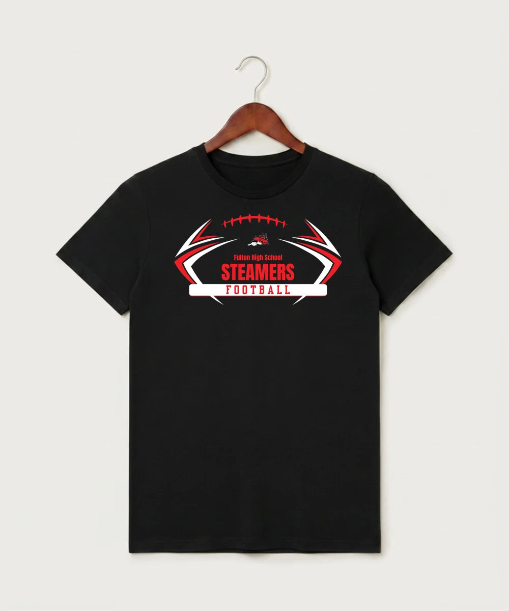 Fulton High School Football (Boys) - Black T-Shirt - Full Front