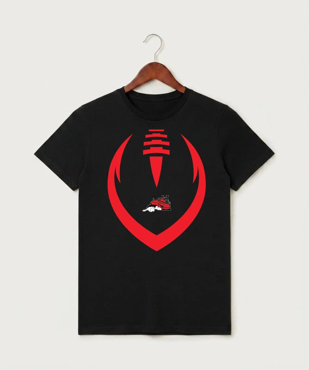 Fulton High School Football (Boys) - Black T-Shirt - Full Front