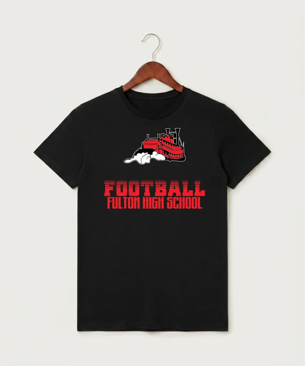 Fulton High School Football (Boys) - Black T-Shirt - Full Front