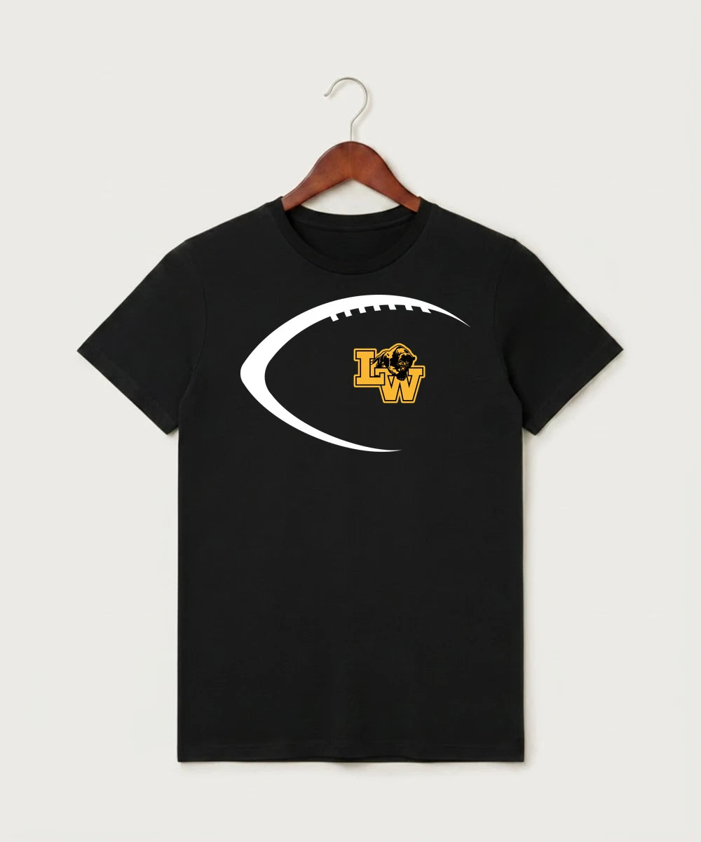 Le-Win Football - Black T-Shirt - Full Front