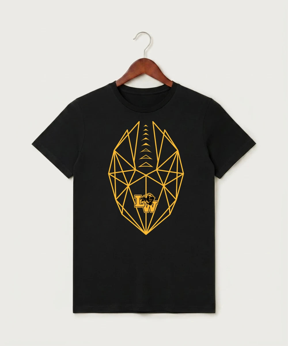 Le-Win Football - Black T-Shirt - Full Front