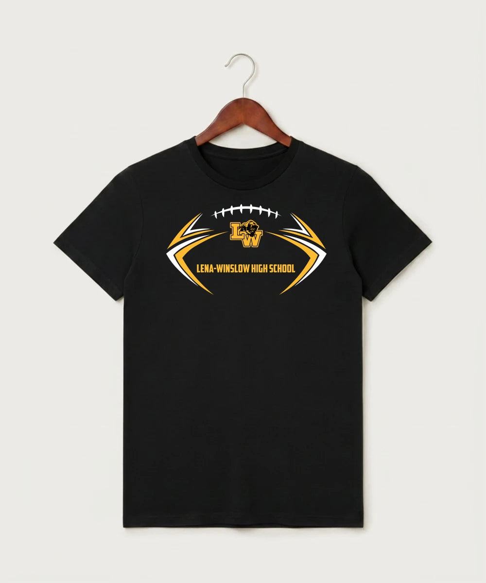 Le-Win Football - Black T-Shirt - Full Front
