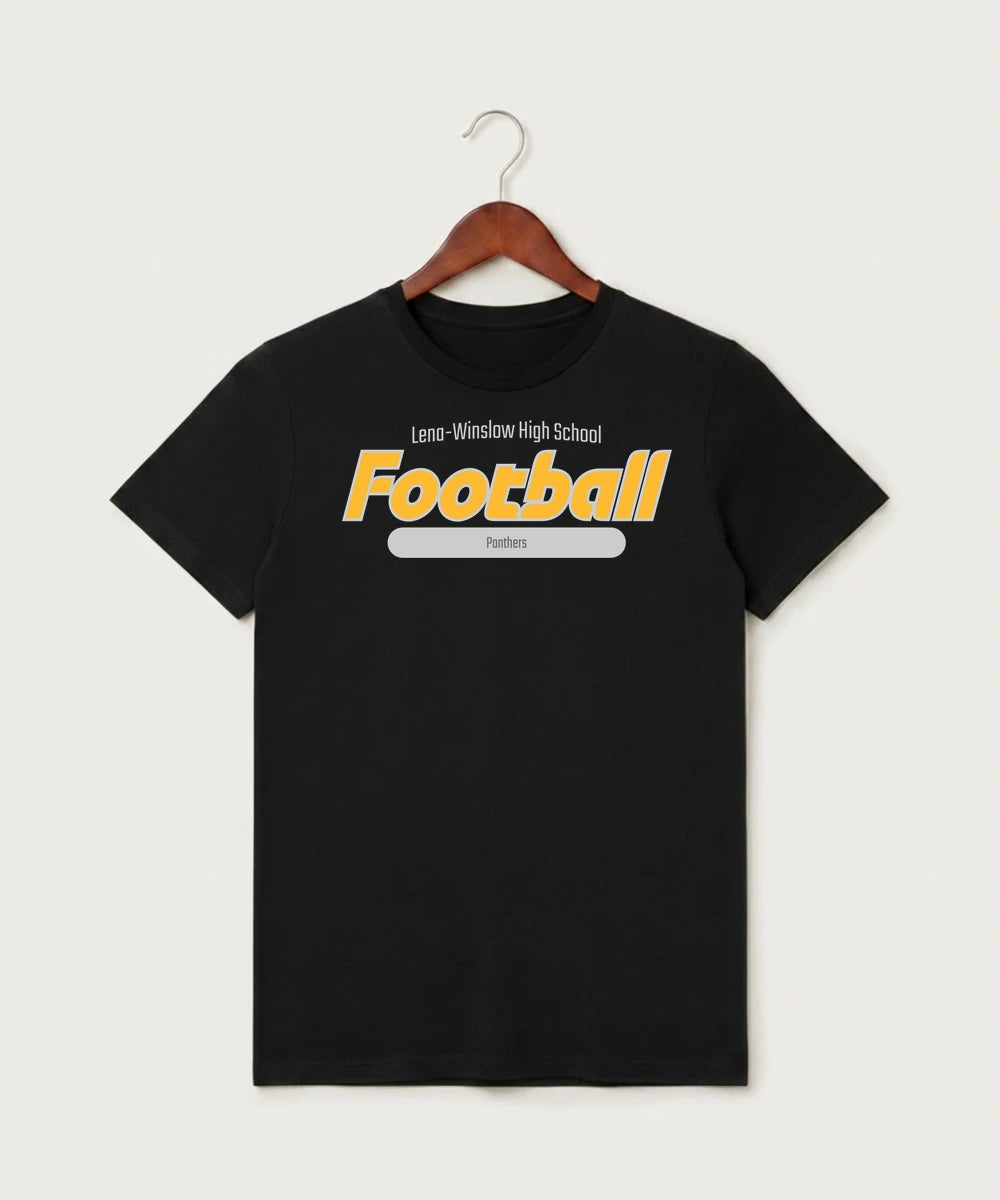 Le-Win Football - Black T-Shirt - Full Front