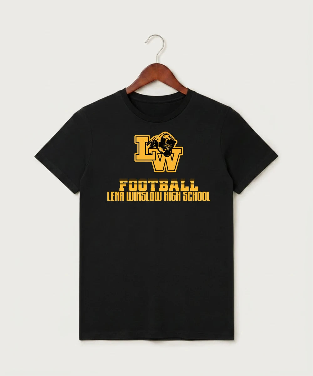 Le-Win Football - Black T-Shirt - Full Front