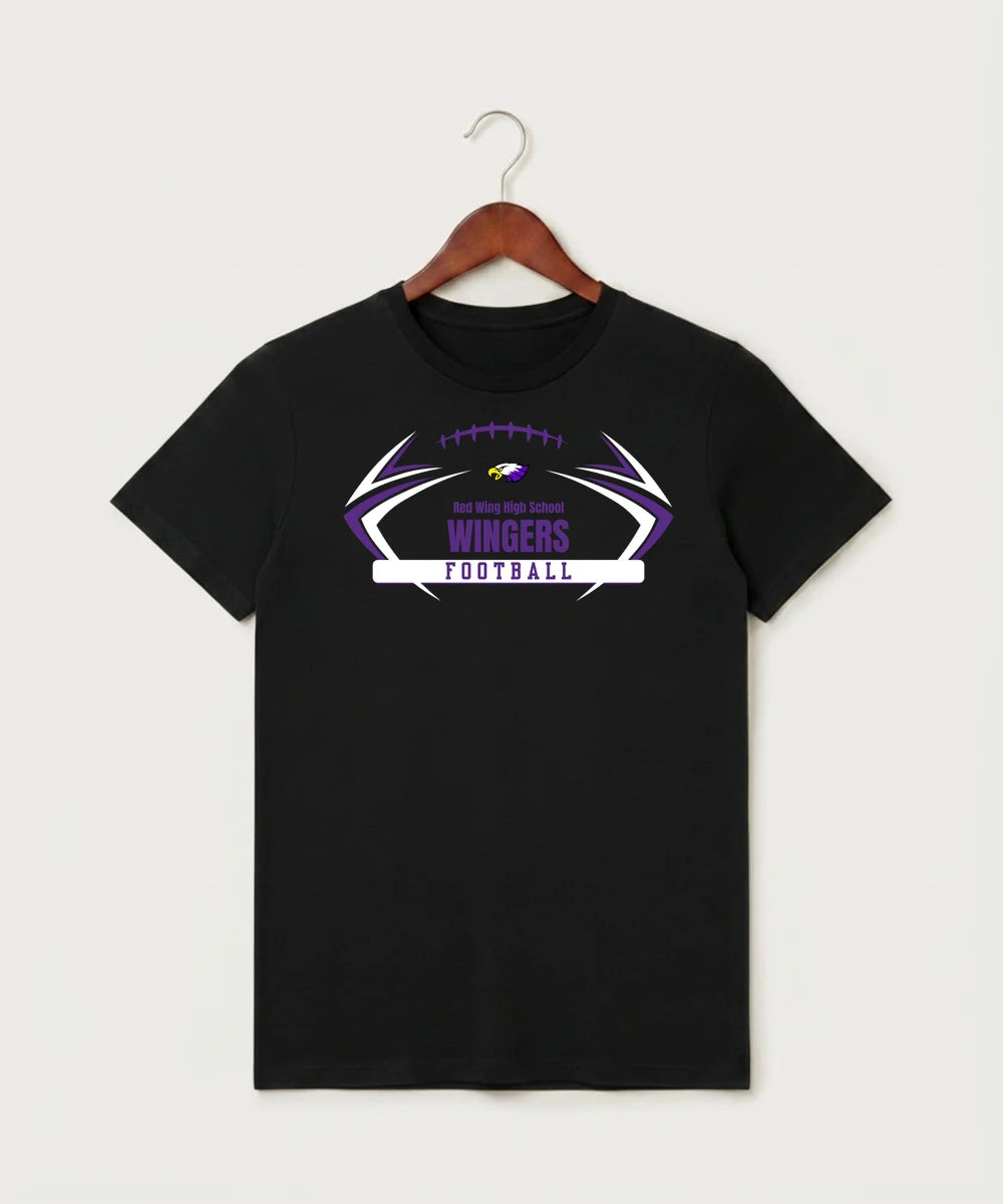 Red Wing High School Football - Black T-Shirt - Full Front