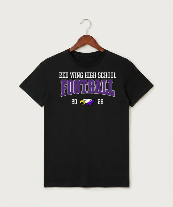 Red Wing High School Football - Black T-Shirt - Full Front