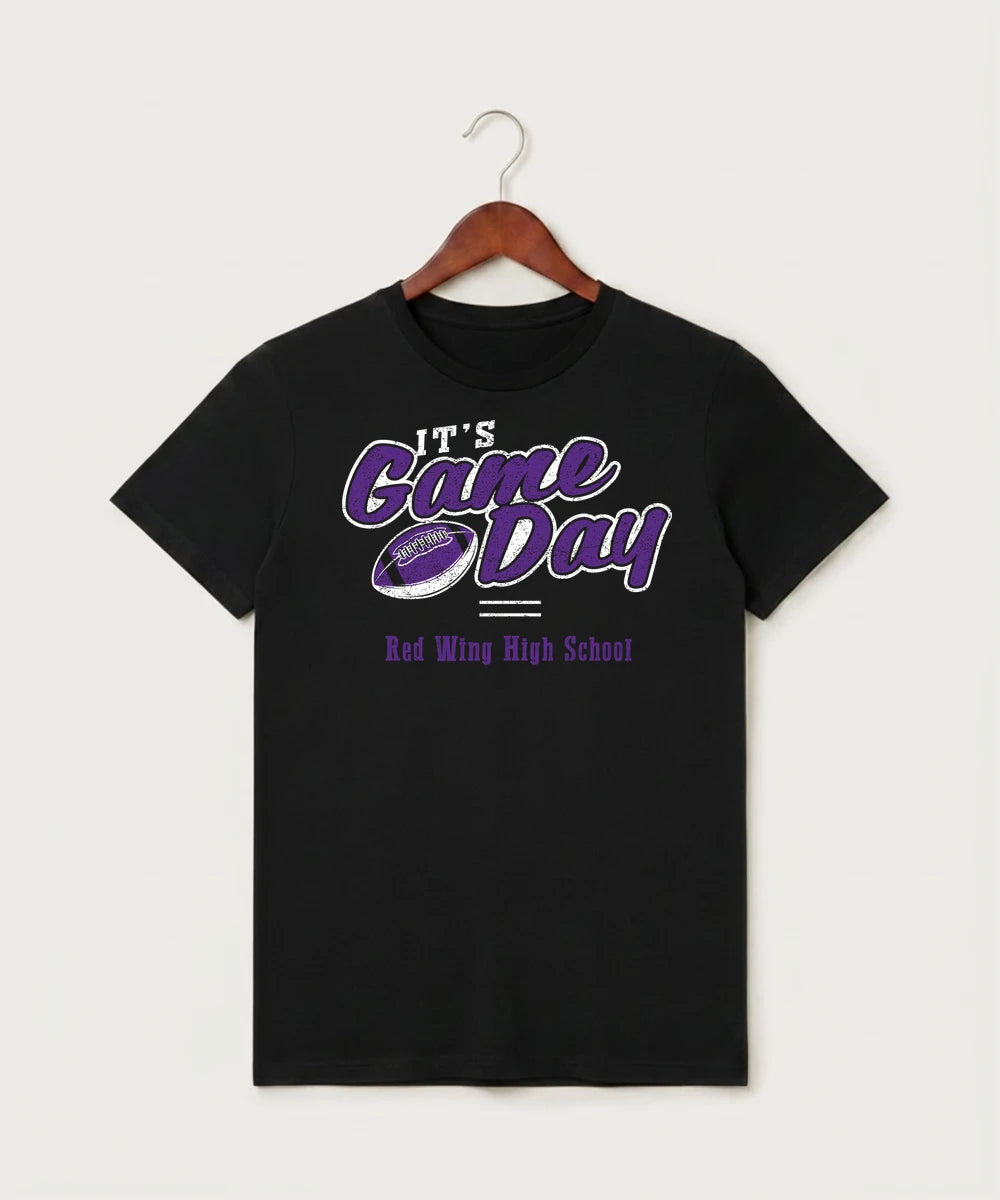 Red Wing High School Football - Black T-Shirt - Full Front