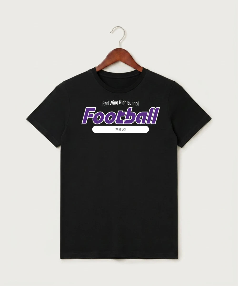 Red Wing High School Football - Black T-Shirt - Full Front