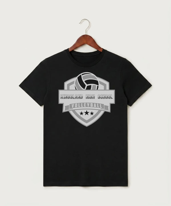 Kingsland High School Volleyball (Girls) - Black T-Shirt - Full Front