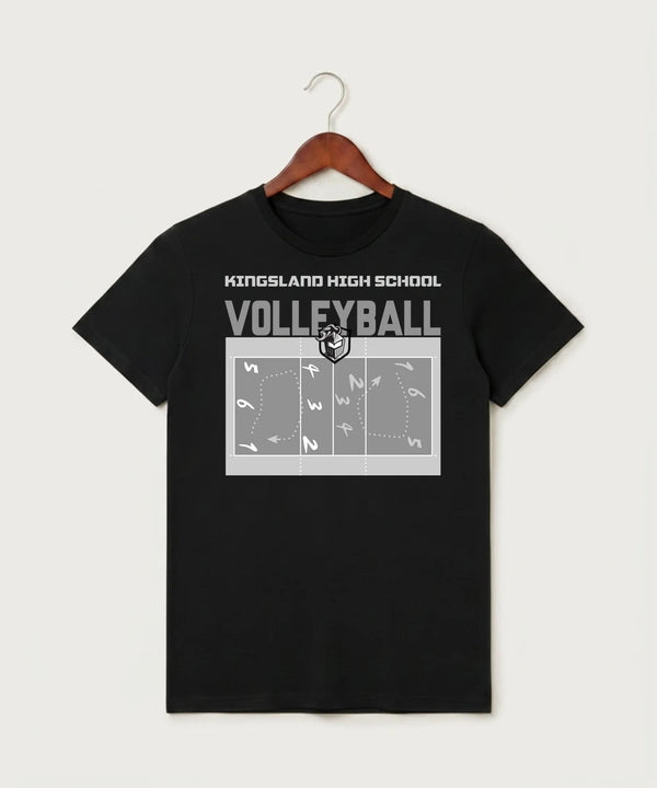 Kingsland High School Volleyball (Girls) - Black T-Shirt - Full Front