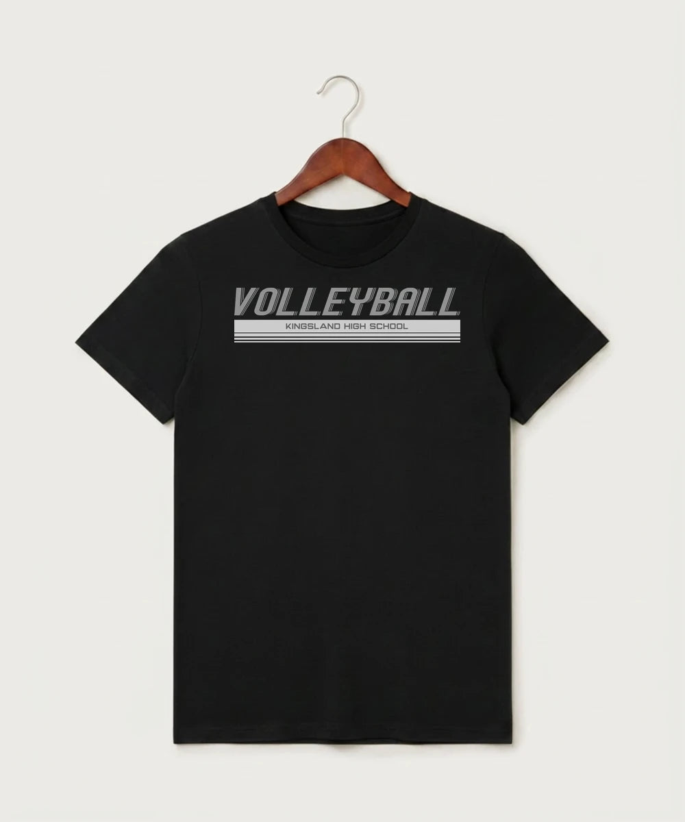 Kingsland High School Volleyball (Girls) - Black T-Shirt - Full Front