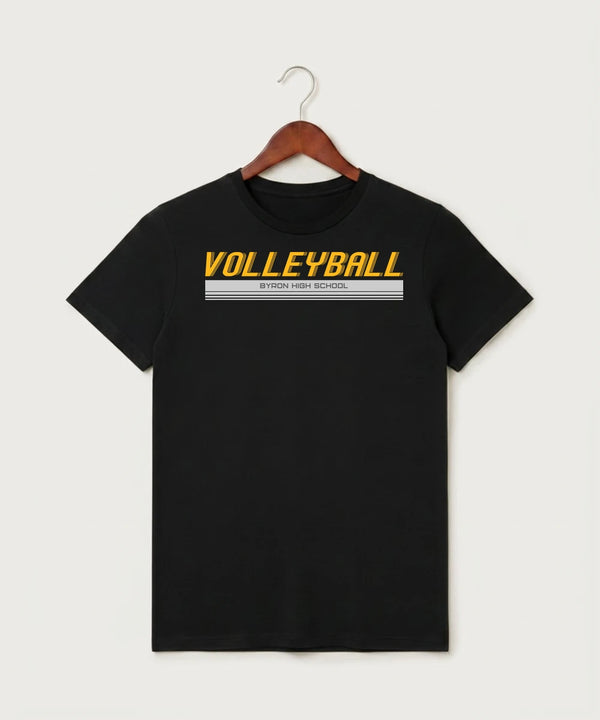Byron High School Volleyball (Girls) - Black T-Shirt - Full Front