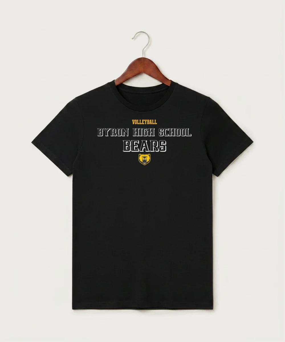 Byron High School Volleyball (Girls) - Black T-Shirt - Full Front