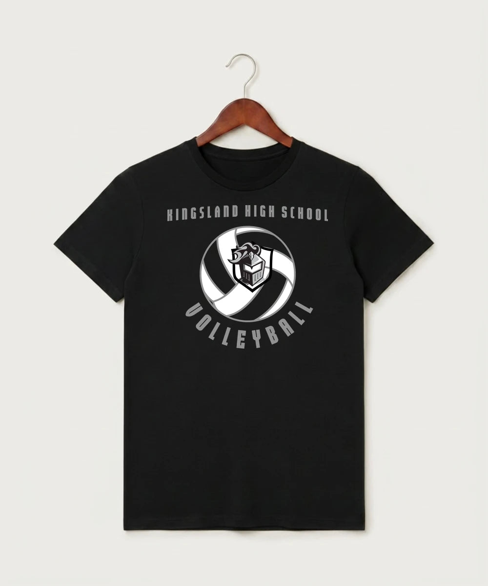 Kingsland High School Volleyball (Girls) - Black T-Shirt - Full Front