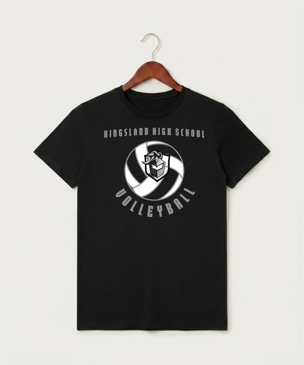 Kingsland High School Volleyball (Girls) - Black T-Shirt - Full Front