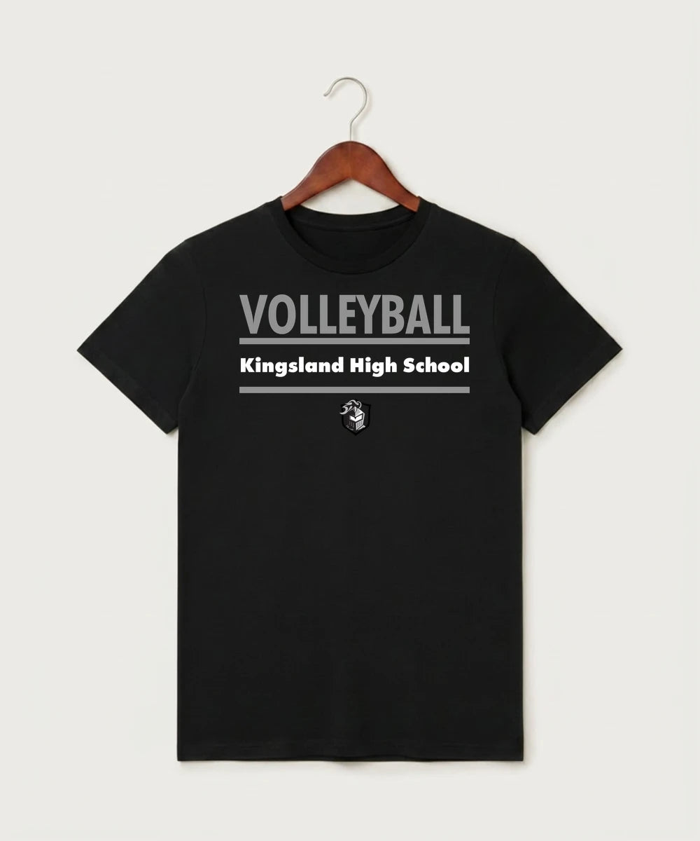 Kingsland High School Volleyball (Girls) - Black T-Shirt - Full Front