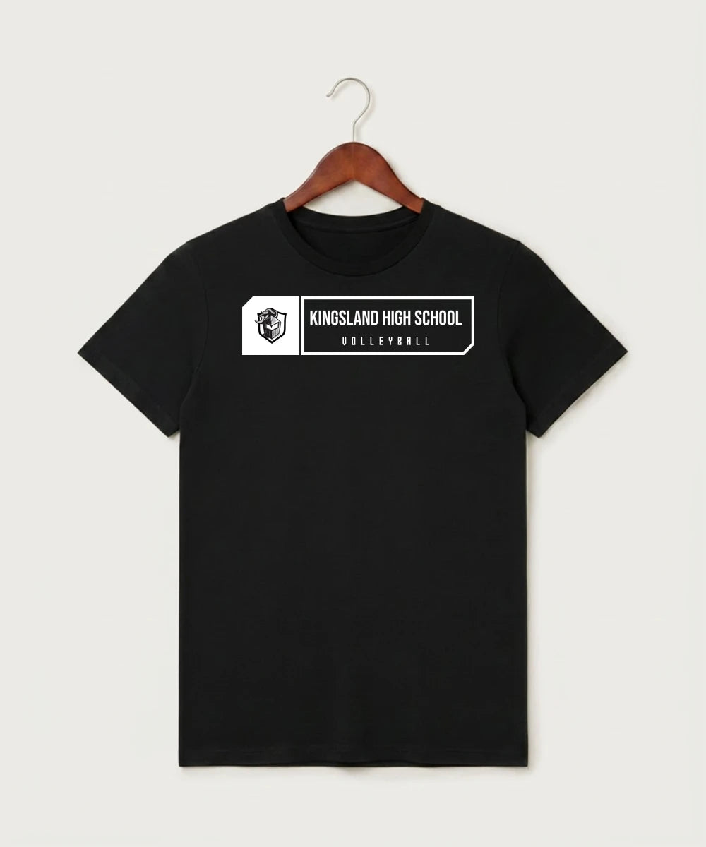 Kingsland High School Volleyball (Girls) - Black T-Shirt - Full Front