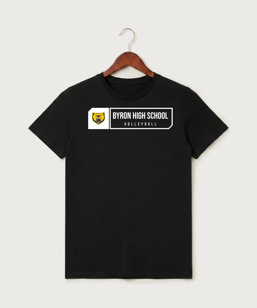 Byron High School Volleyball (Girls) - Black T-Shirt - Full Front