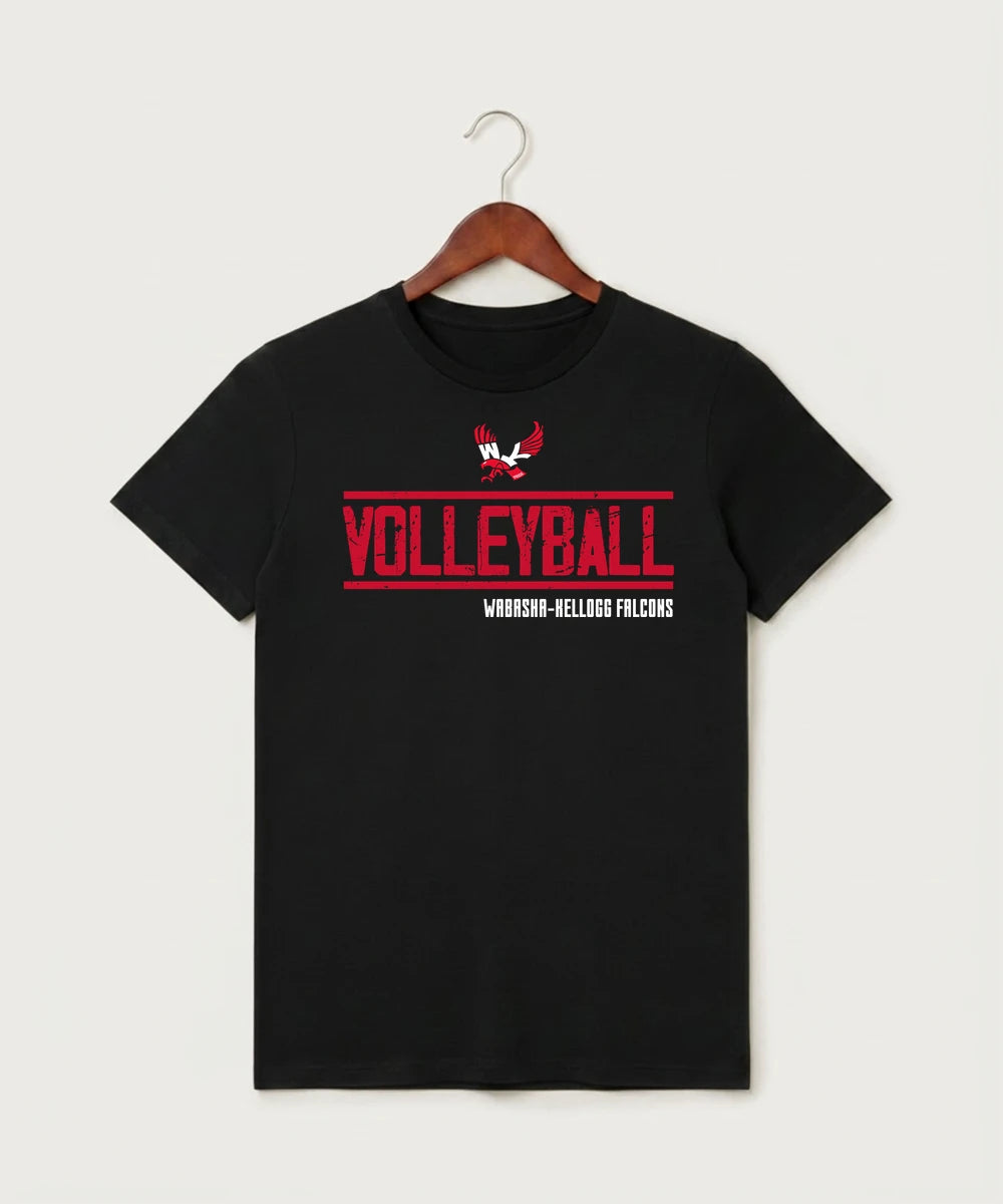 Wabasha Kellogg High School Volleyball (Girls) - Black T-Shirt - Full Front