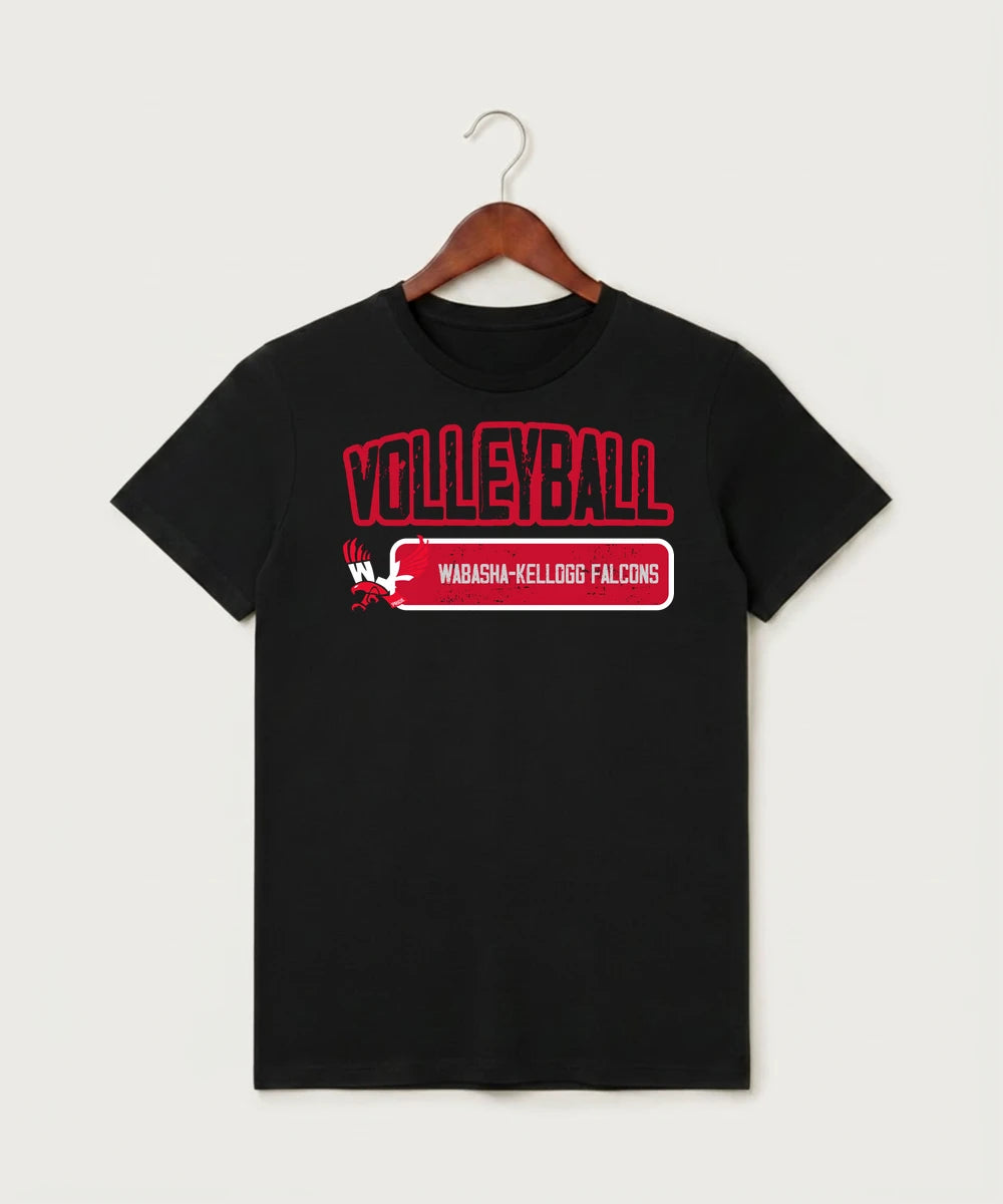 Wabasha Kellogg High School Volleyball (Girls) - Black T-Shirt - Full Front