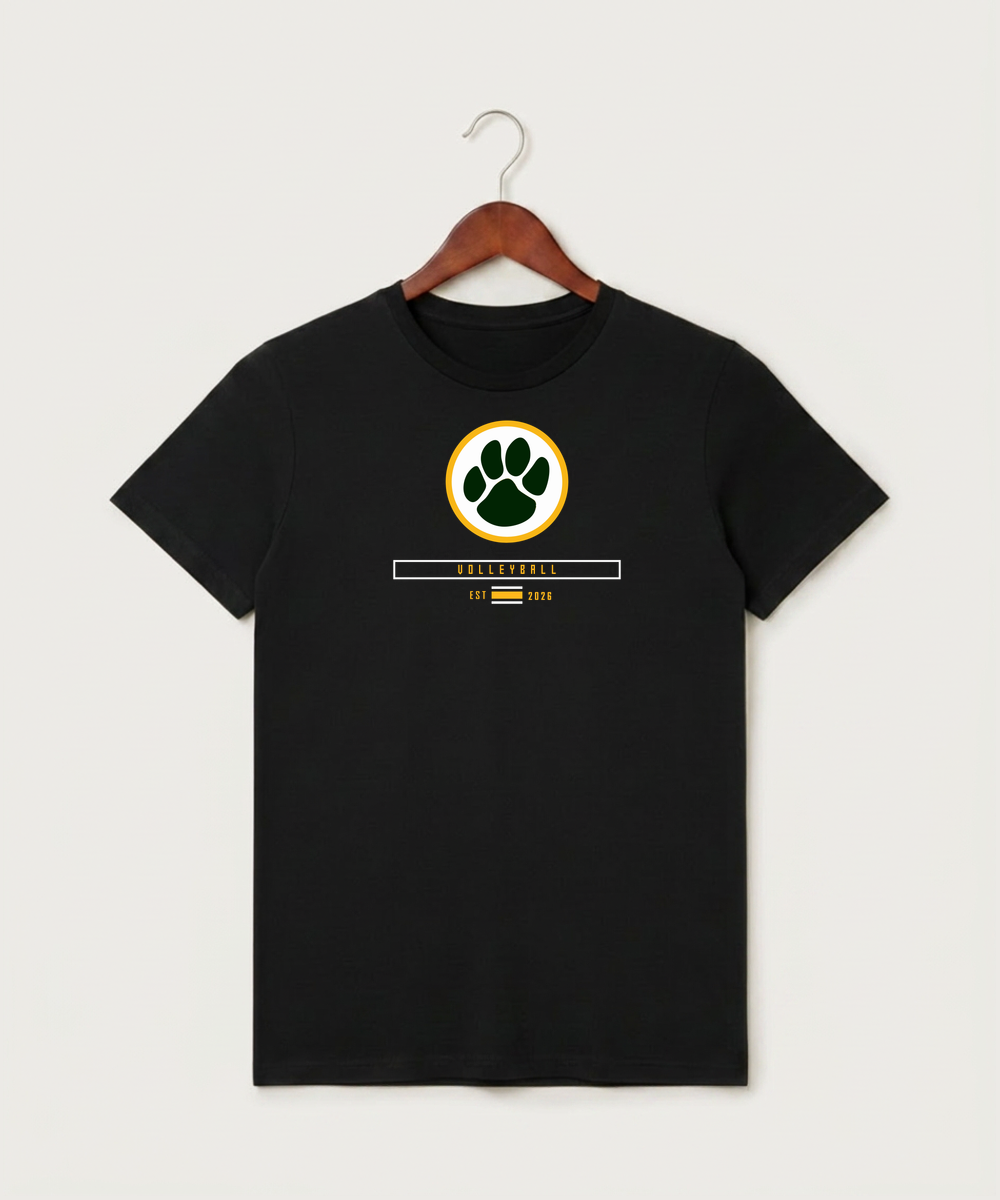 Ashwaubenon High School Volleyball (Sandbox) - Black T-Shirt - Full Front
