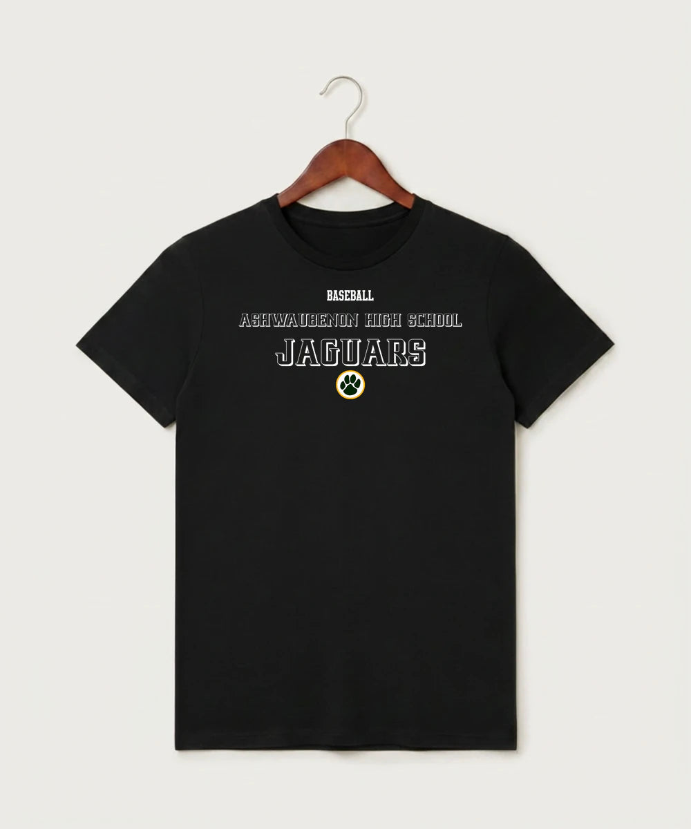 Ashwaubenon High School Baseball (Boys) - Black T-Shirt - Full Front