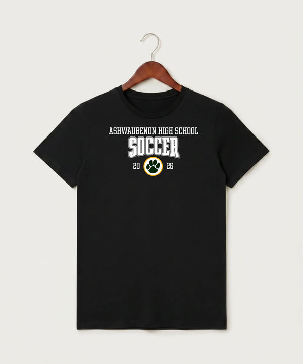 Ashwaubenon High School Soccer (Boys) - Black T-Shirt - Full Front