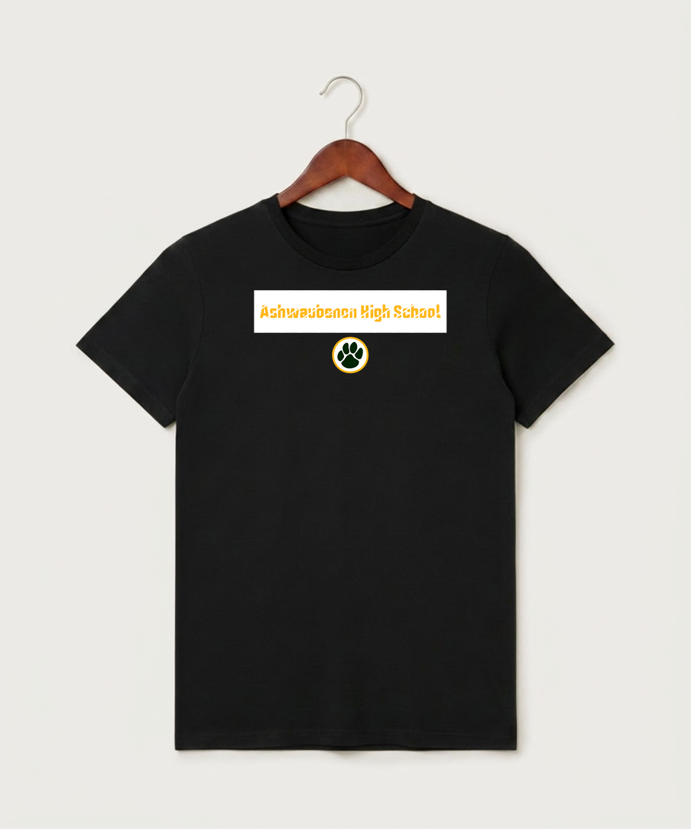 Ashwaubenon High School General (Sandbox) - Black T-Shirt - Full Front
