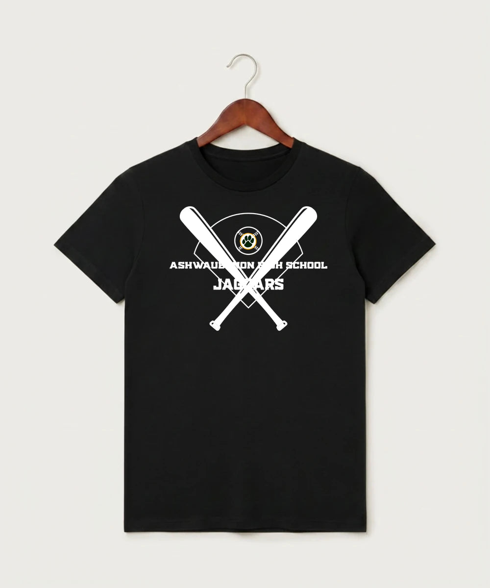 Ashwaubenon High School Baseball (Boys) - Black T-Shirt - Full Front