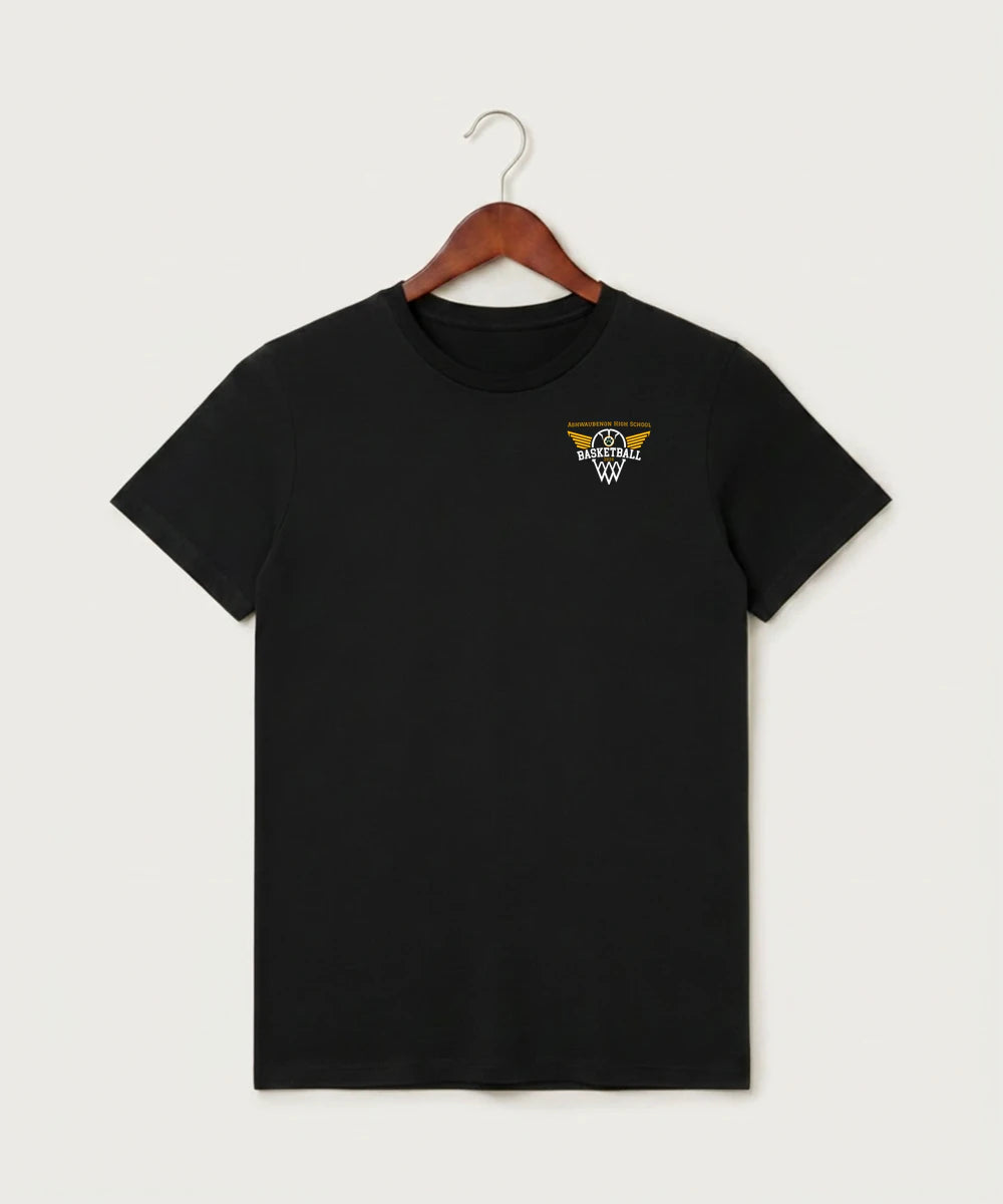 Ashwaubenon High School Basketball (Boys) - Black T-Shirt - Full Front