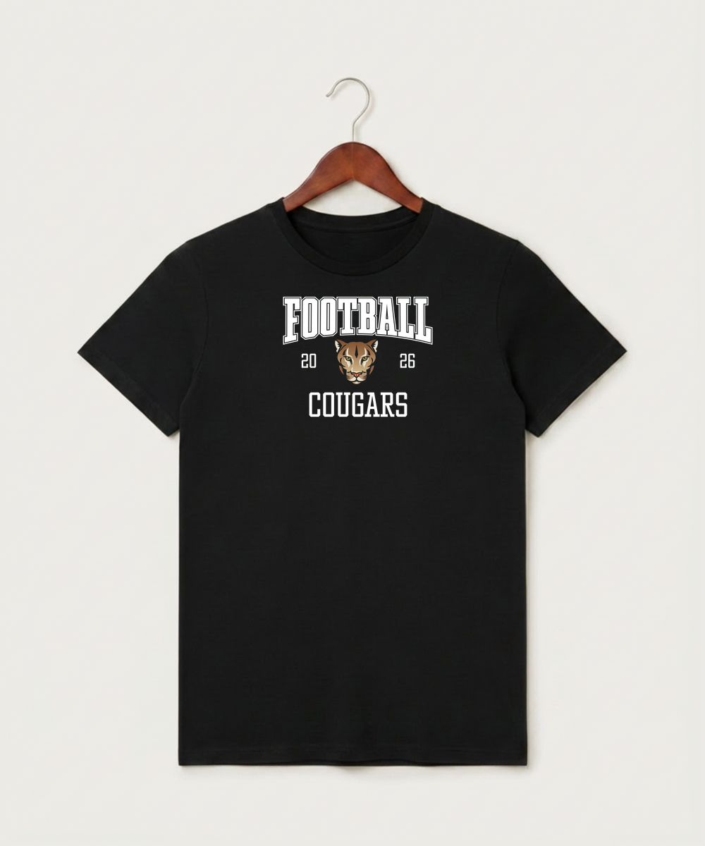 Ada Borup High School Football (Boys) - Black T-Shirt - Full Front