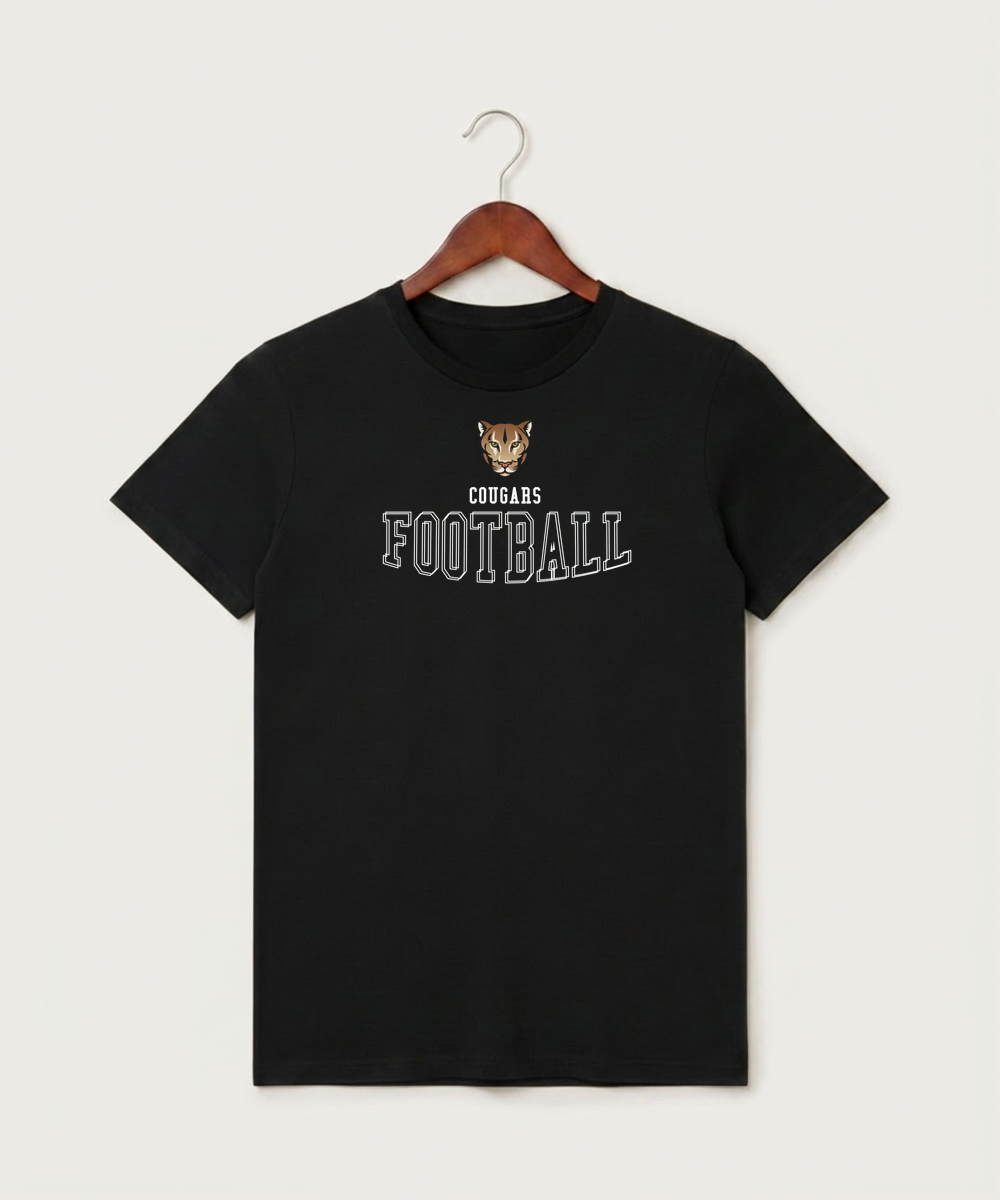 Ada Borup High School Football (Boys) - Black T-Shirt - Full Front