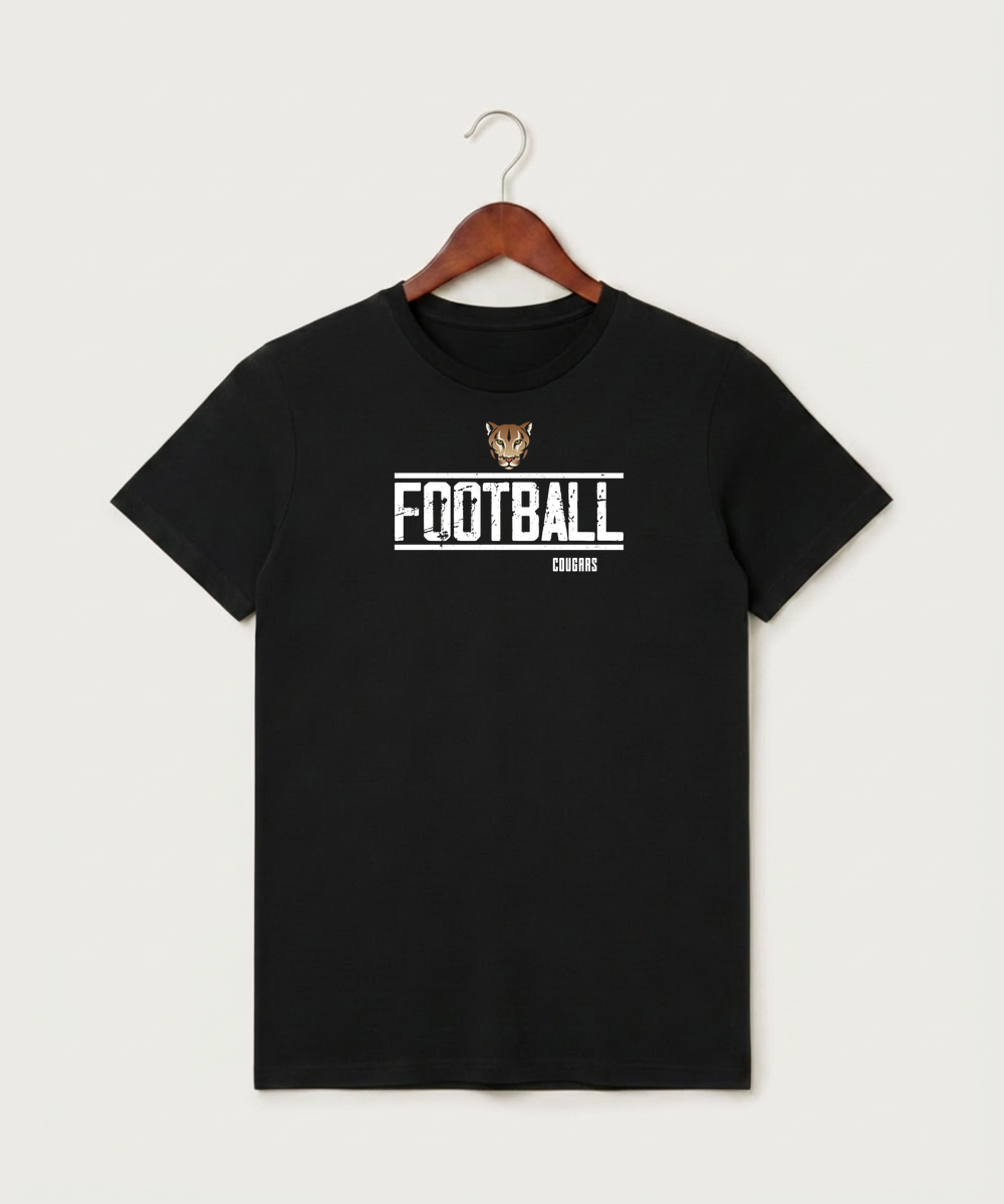 Ada Borup High School Football (Boys) - Black T-Shirt - Full Front