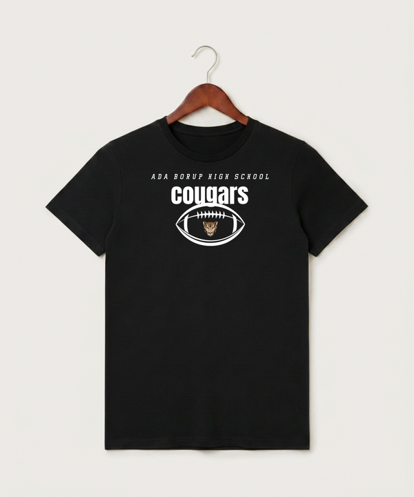 Ada Borup High School Football (Boys) - Black T-Shirt - Full Front