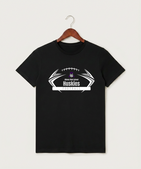 Albany High School Football (Boys) - Black T-Shirt - Full Front