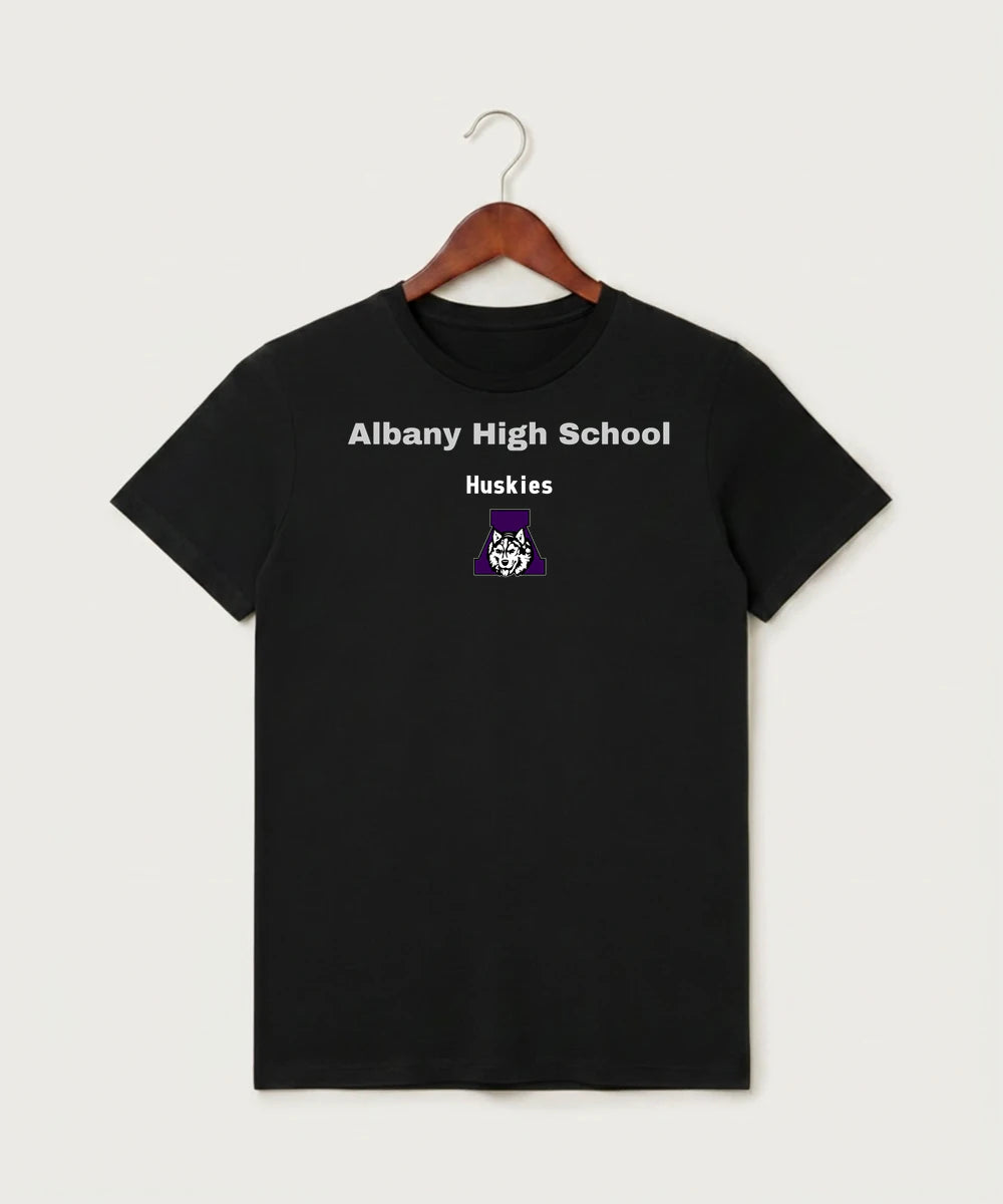 Albany High School Athletics - Black T-Shirt - Full Front