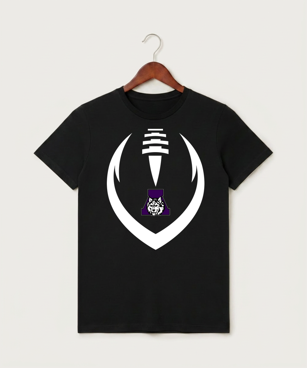 Albany High School Football (Boys) - Black T-Shirt - Full Front