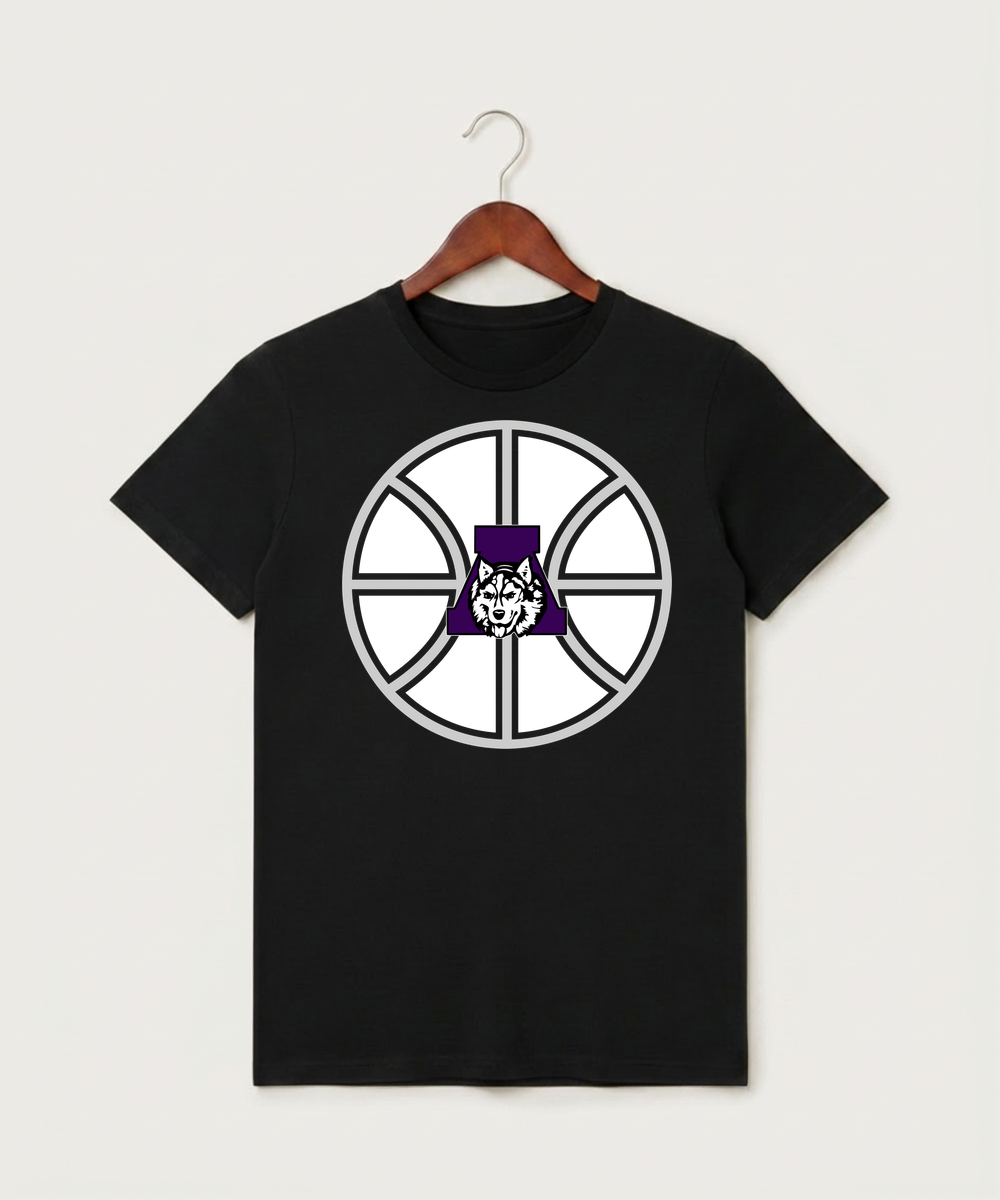 Albany High School Basketball (Boys) - Black T-Shirt - Full Front
