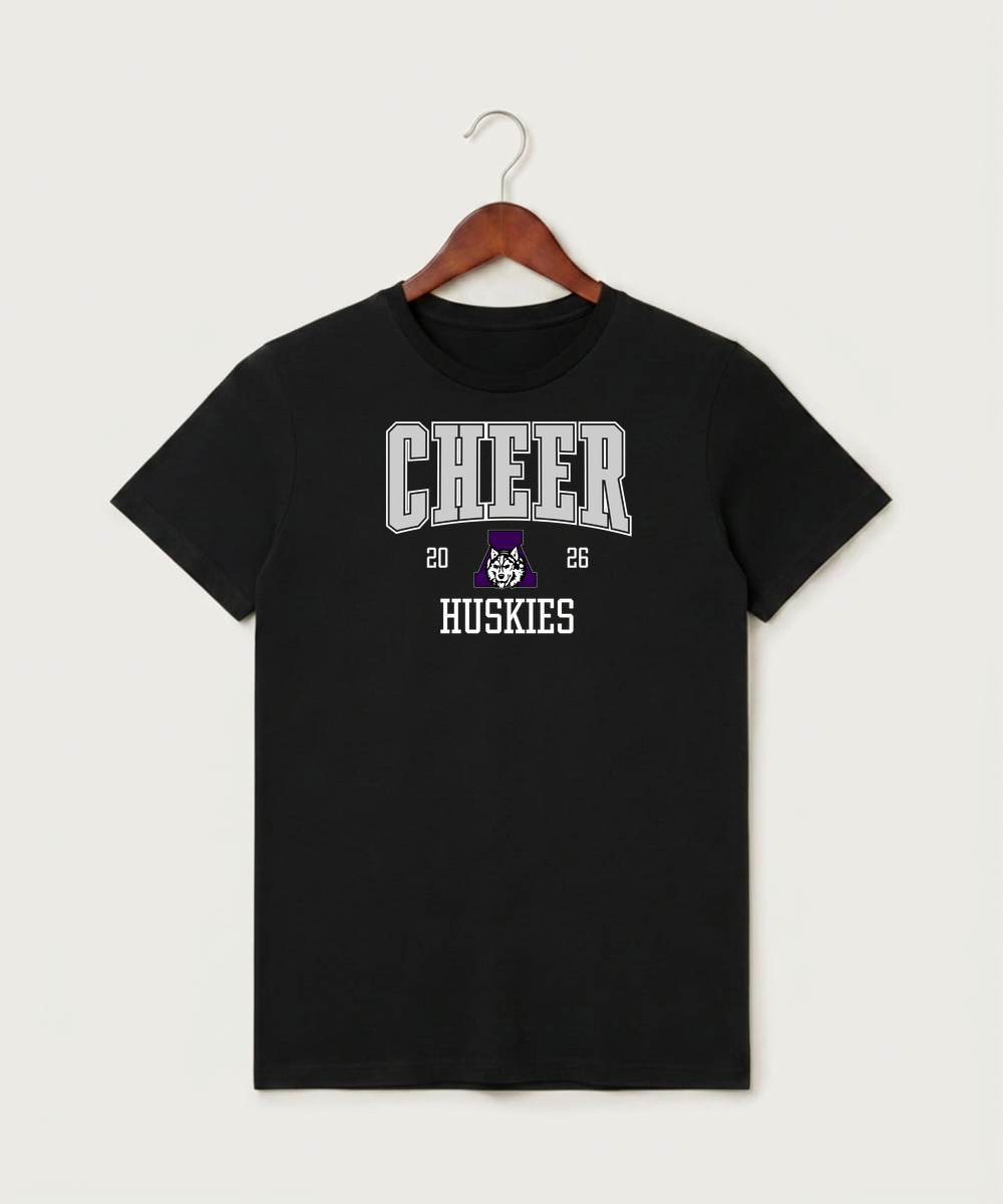 Albany High School Cheerleading - Black T-Shirt - Full Front