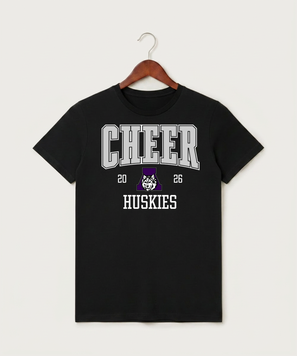 Albany High School Cheerleading - Black T-Shirt - Full Front