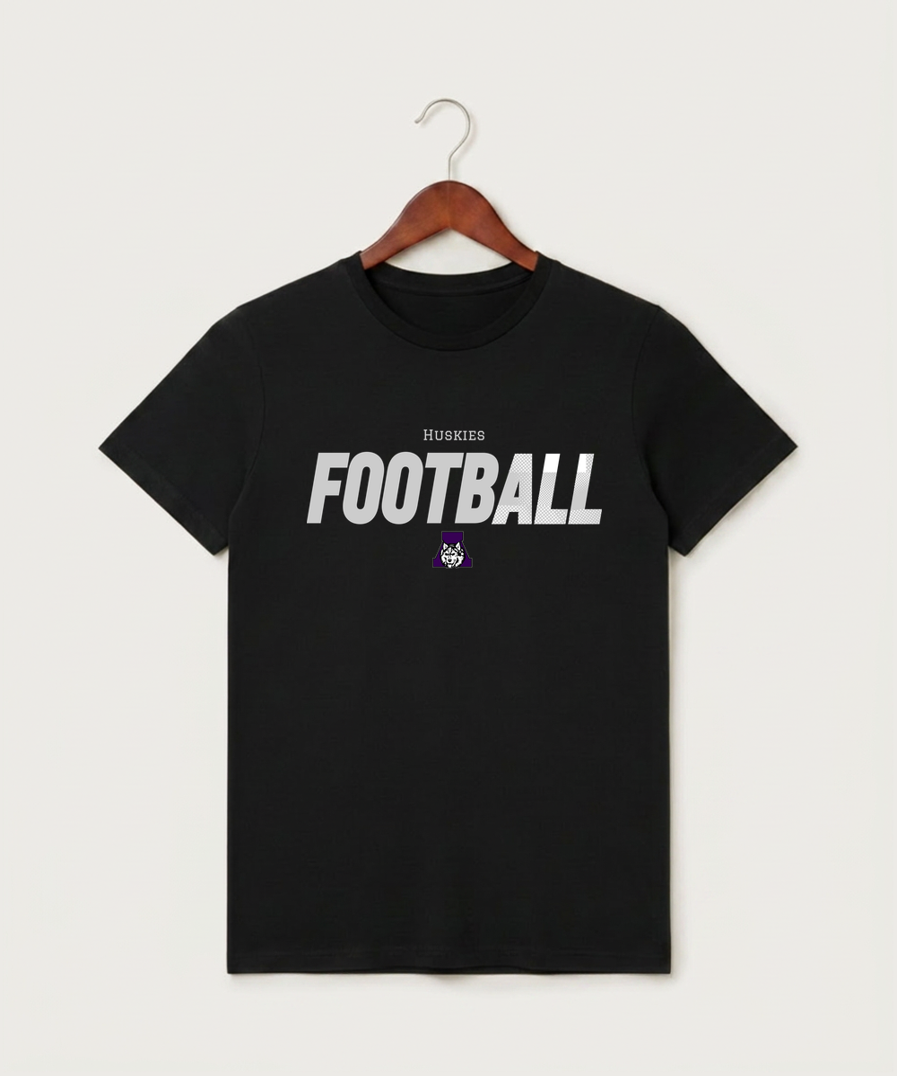 Albany High School Football (Boys) - Black T-Shirt - Full Front