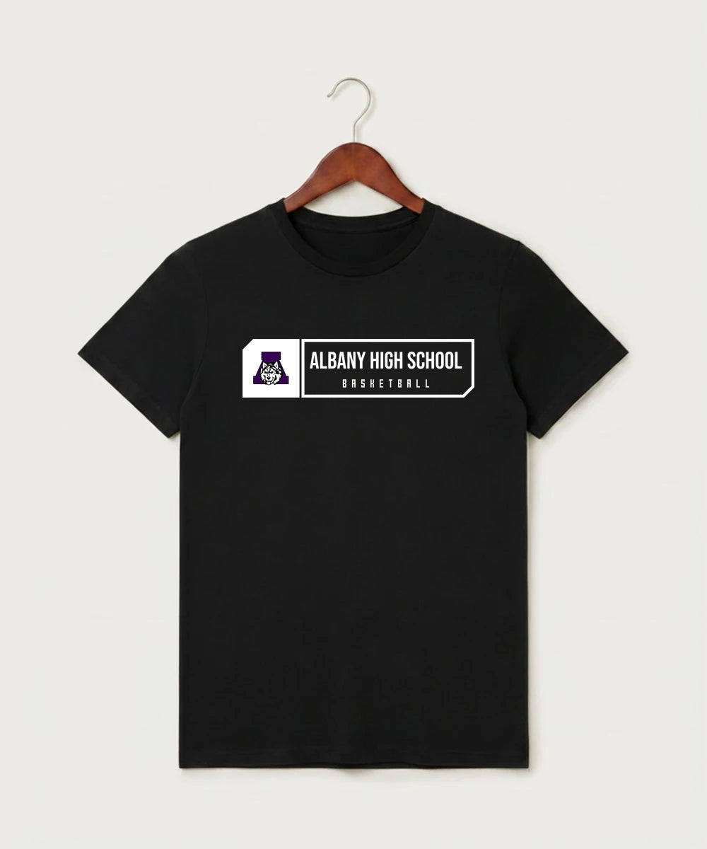 Albany High School Basketball (Boys) - Black T-Shirt - Full Front