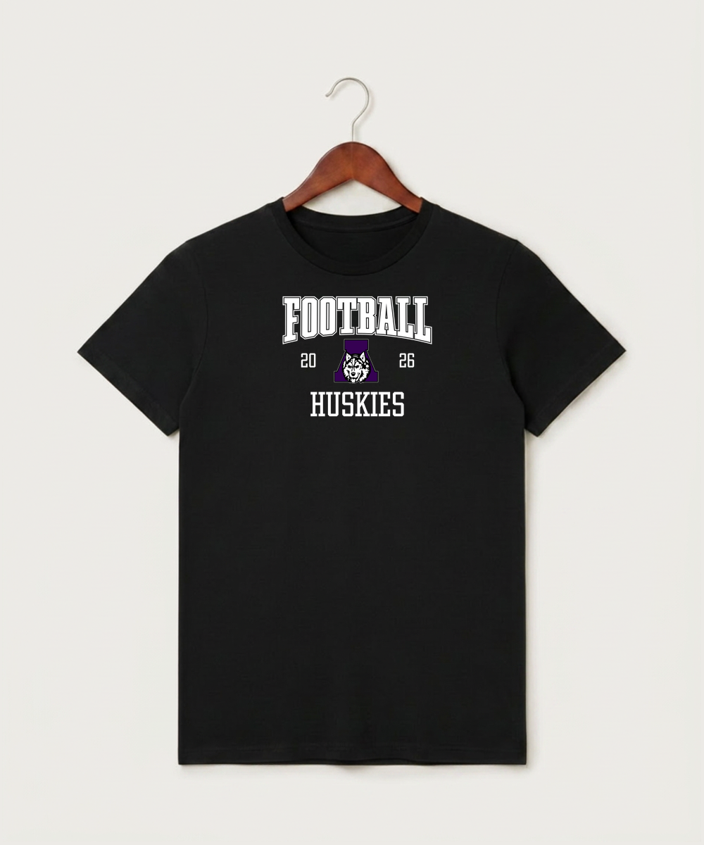 Albany High School Football (Boys) - Black T-Shirt - Full Front
