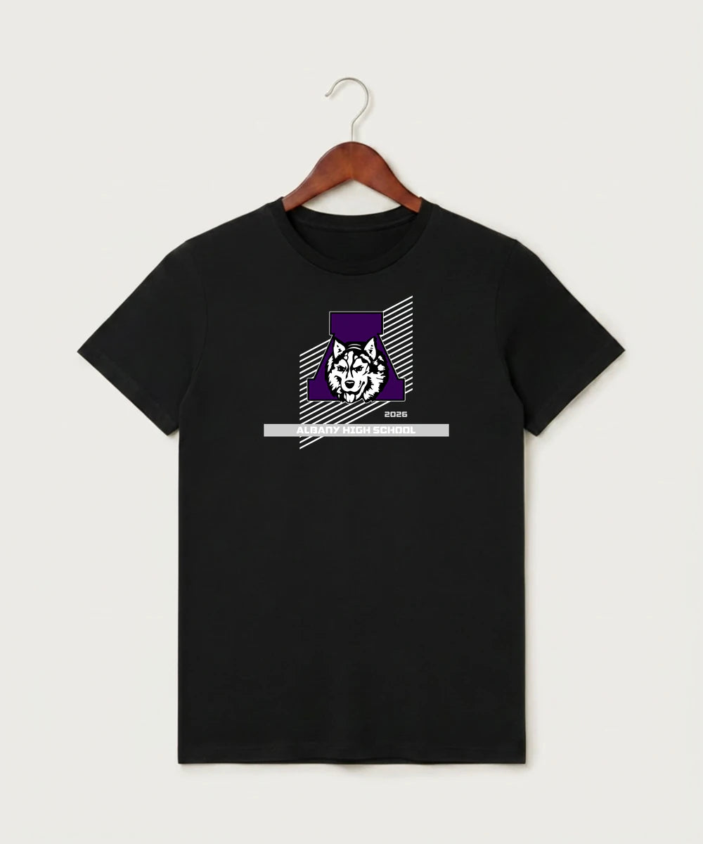 Albany High School Athletics - Black T-Shirt - Full Front